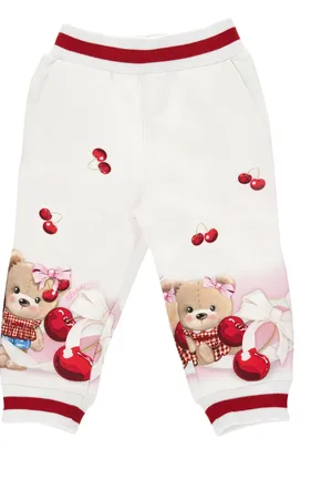 MONNALISA Jogger de felpa de algodón con osito