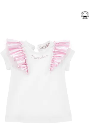 MONNALISA Camiseta de algodón orgánico con galette