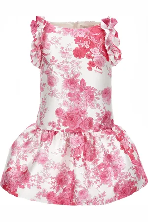 MONNALISA Vestido de mikado con diseño de ramos