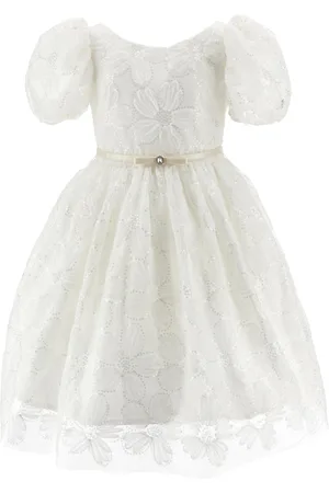 MONNALISA Vestido de tul con bordado de lentejuelas
