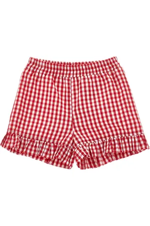 MONNALISA Pantalón corto a cuadros vichy con volantes