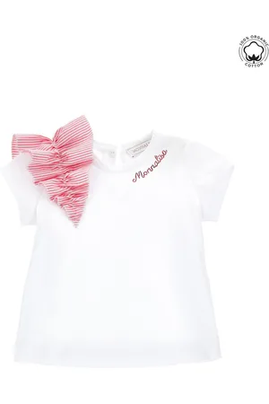 MONNALISA Camiseta de algodón orgánico con volantes