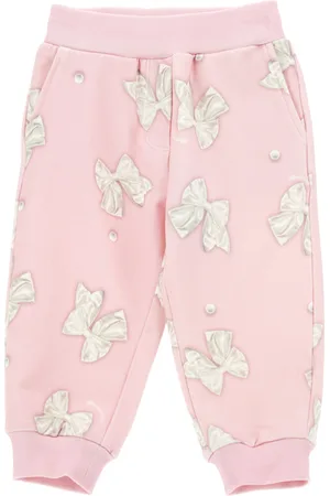 MONNALISA Jogger de felpa con estampado de lazos