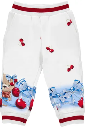 MONNALISA Jogger de felpa de algodón con osito