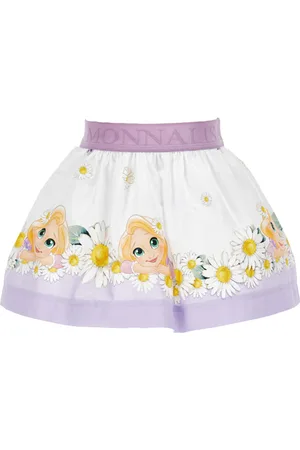 MONNALISA Falda de popelina con Rapunzel y margaritas