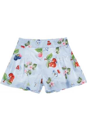 MONNALISA Shorts de popelina con estampado de frutas