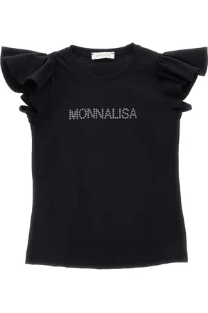MONNALISA Camiseta de punto con logotipo y tachuelas