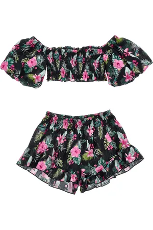 MONNALISA Conjunto de muselina con estampado de selva