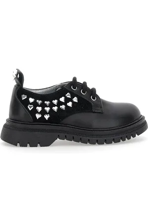 MONNALISA Zapatos de piel con cordones y tachuelas