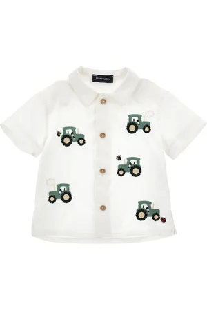 MONNALISA Camisa de popelina con bordado