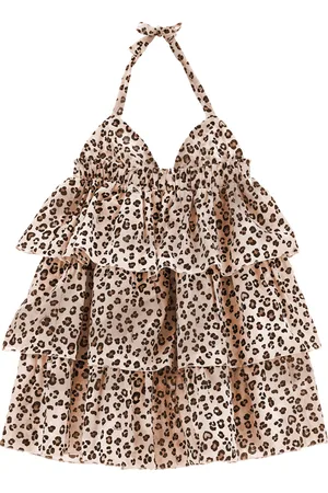 MONNALISA Vestido de verano de muselina con estampado animal