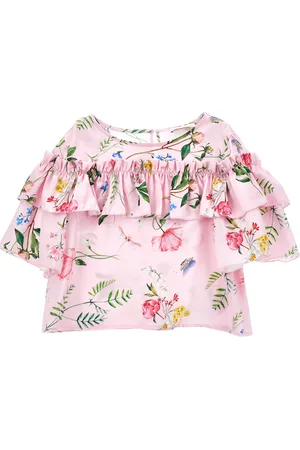 MONNALISA Blusa de raso con estampado botánico