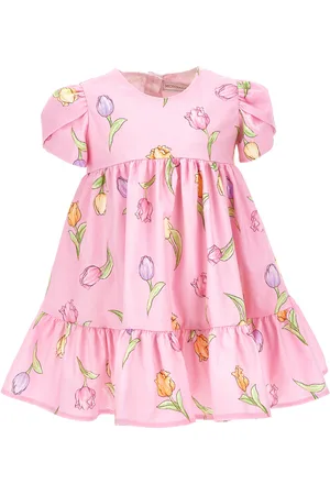 MONNALISA Vestido en algodón con tulipanes