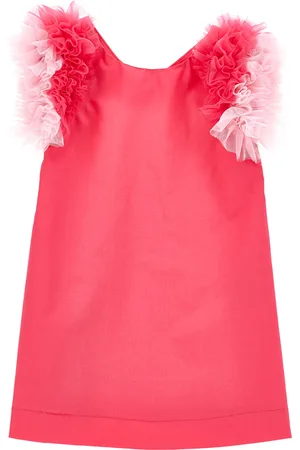 MONNALISA Vestido en algodón con sisa de tul