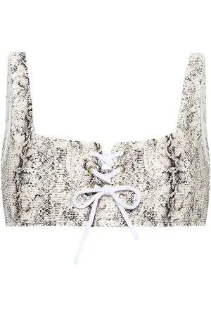 Heidi Klein Top de bikini Zambia print de serpiente