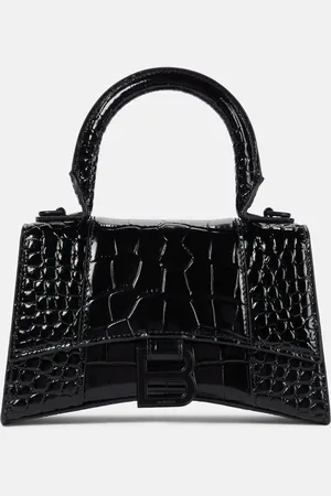 Balenciaga Bolso cruzado Hourglass XS de piel grabada