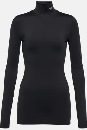 Prada Top de cuello alto con logo