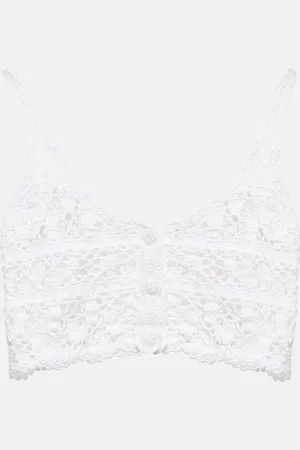 ANNA KOSTUROVA Crop top Bianca de croché