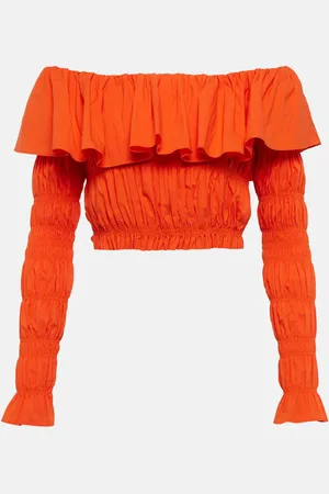 Caroline Constas Crop top Lydia con hombros descubiertos
