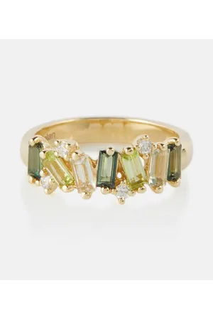 Suzanne Kalan Anillo Amalfi de oro de 14 ct con diamantes, topacio, peridoto y amatista