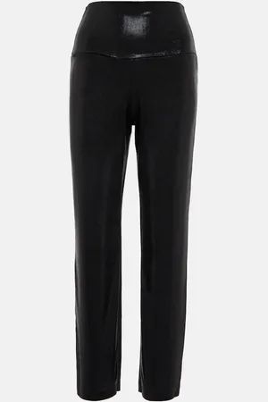 Norma Kamali Pantalones en lamé de tiro alto