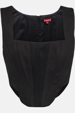 Staud Crop top Kai de algodón con cuello