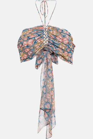 Etro Crop top con cuello halter estampado