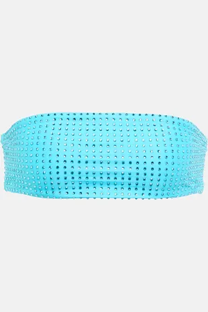 Self-Portrait Top de bikini bandeau con adornos