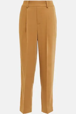 Vince Pantalones rectos plisados de tiro medio