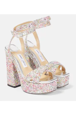 Jimmy Choo Salones de piel con plataforma adornados