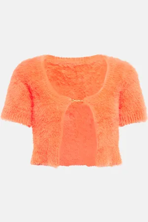 Jacquemus Cárdigan La Maille Neve cropped con logo