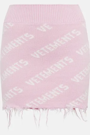 Vetements Minifalda de lana con logo