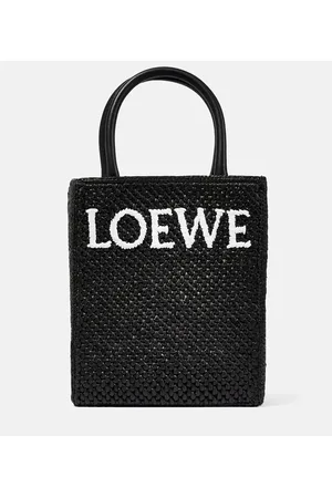 Mujer Loewe Bolso tipo cesta Square pequeño en rafia y piel de