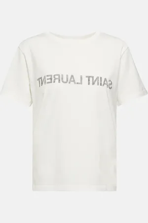 Saint Laurent Camiseta de algodón con logo