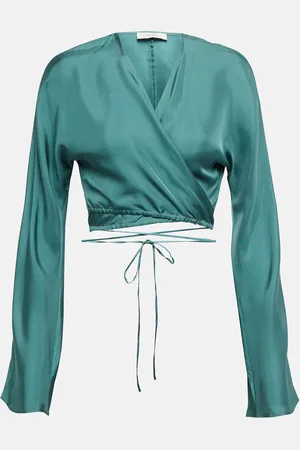 ASCENO Top wrap St. Tropez en sarga de seda