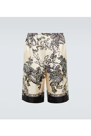 Gucci Hombre Fluidos - Shorts de seda con estampado Roi Soleil