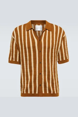 King & Tuckfield Camisa bowling de lana a rayas