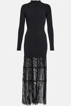 Khaite Vestido de fiesta Cedar con flecos