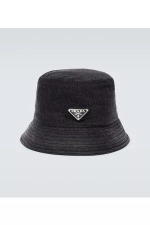 Prada Hombre Sombreros - Sombrero de pescador en denim con logo