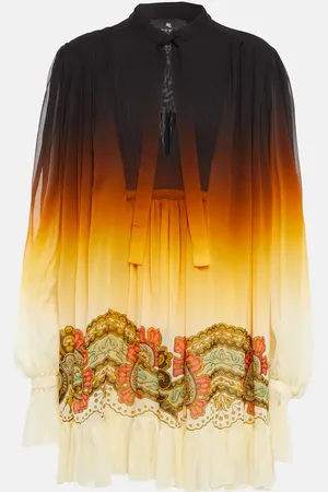 Etro Vestido corto en georgette de seda