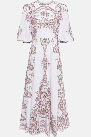 Costarellos Vestido largo Iris Reticella bordado
