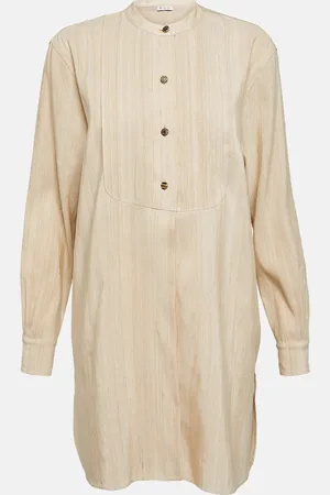 Loro Piana Vestido corto de seda a rayas