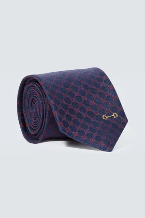 Gucci Corbata de seda con GG en jacquard
