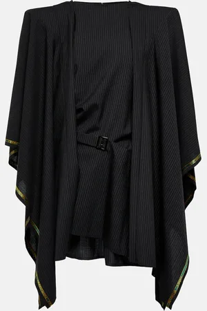 JUNYA WATANABE Vestido corto a rayas con capa