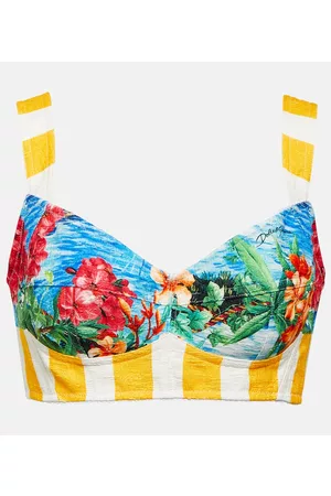Dolce & Gabbana Mujer Tops de bikini - Portofino top sujetador en mezcla de algodón