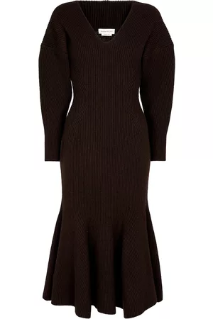 Alexander McQueen Mujer Midi - Vestido midi de lana y cachemir