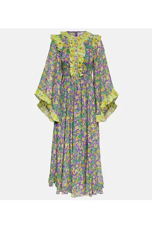 ALÉMAIS Mujer Estampados - Vestido midi Dylan de crepé floral
