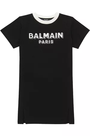 Balmain Niñas Vestidos - Vestido camiseta de algodón con logo