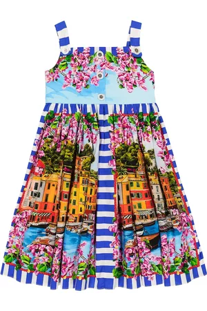 Dolce & Gabbana Niñas Vestidos - Portofino vestido en popelín de algodón