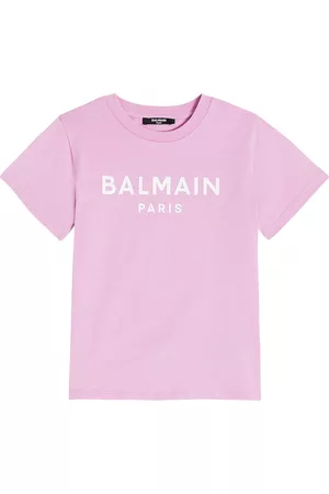 Balmain Niñas Camisetas - Camiseta en jersey de algodón con logo